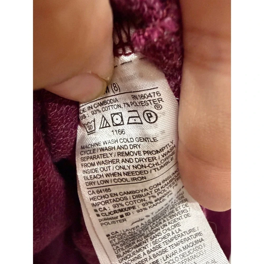 Old Navy Girls Tie Dye Hoodie Size 8 Pink Purple Pullover Sweatshirt Cozy